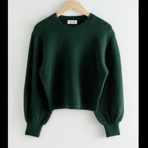 NWT & Other Stories Forest Green Cropped sweater